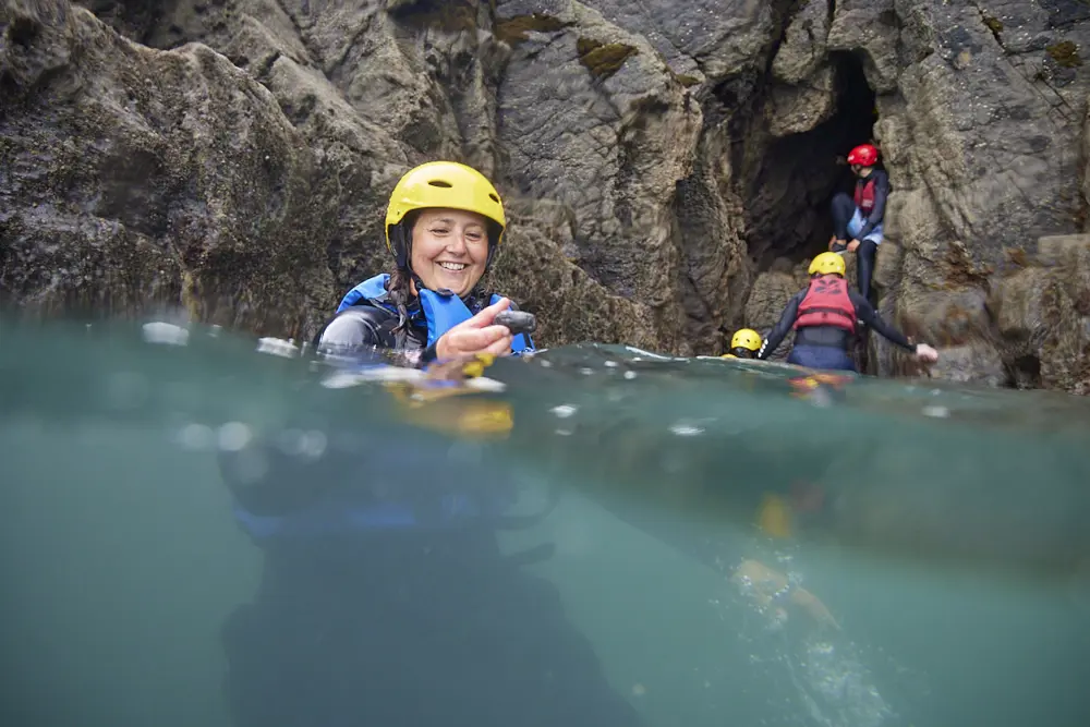 Women coasteering in Pembrokeshire