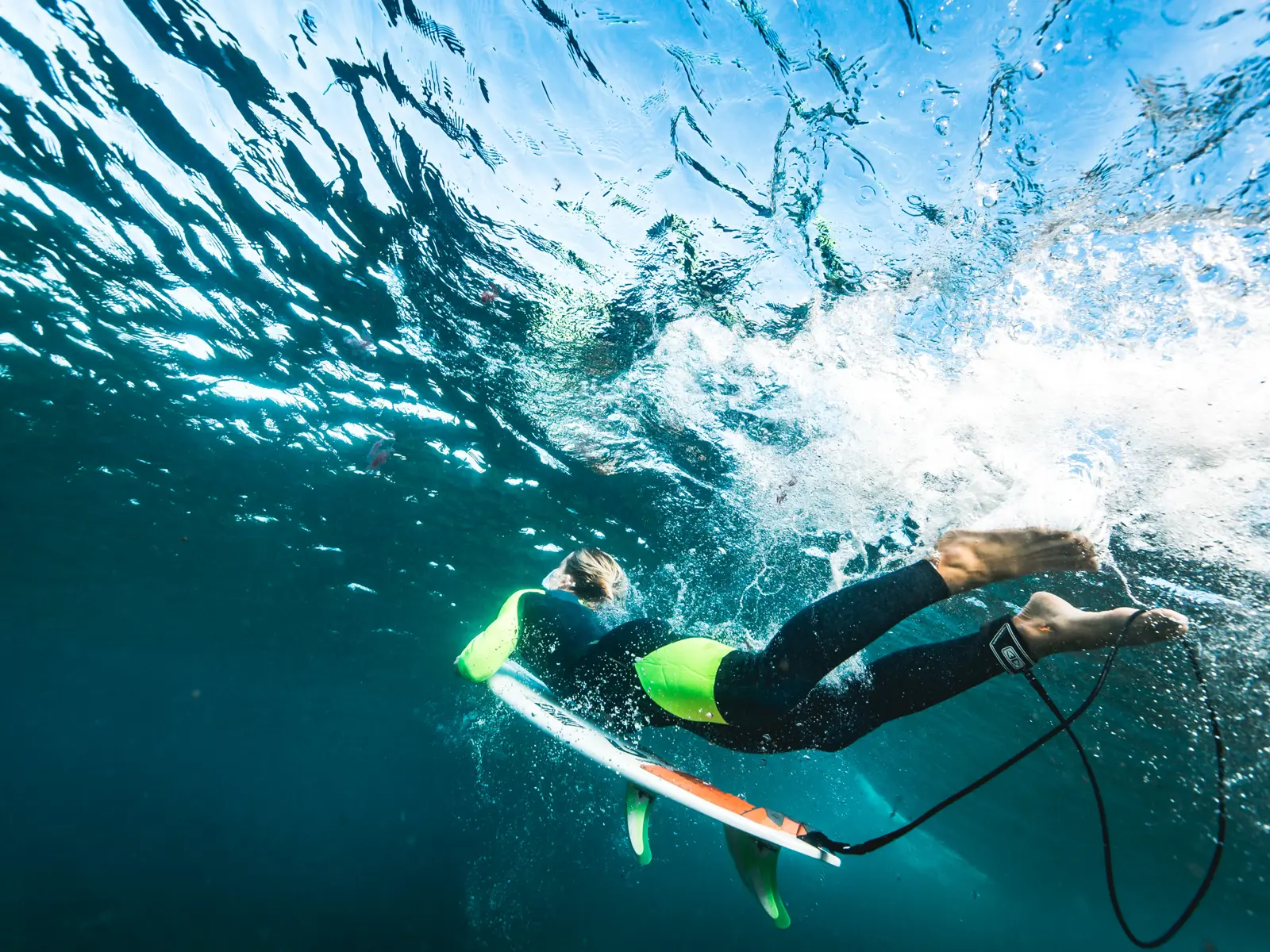 Fuerteventura surf training duck dive