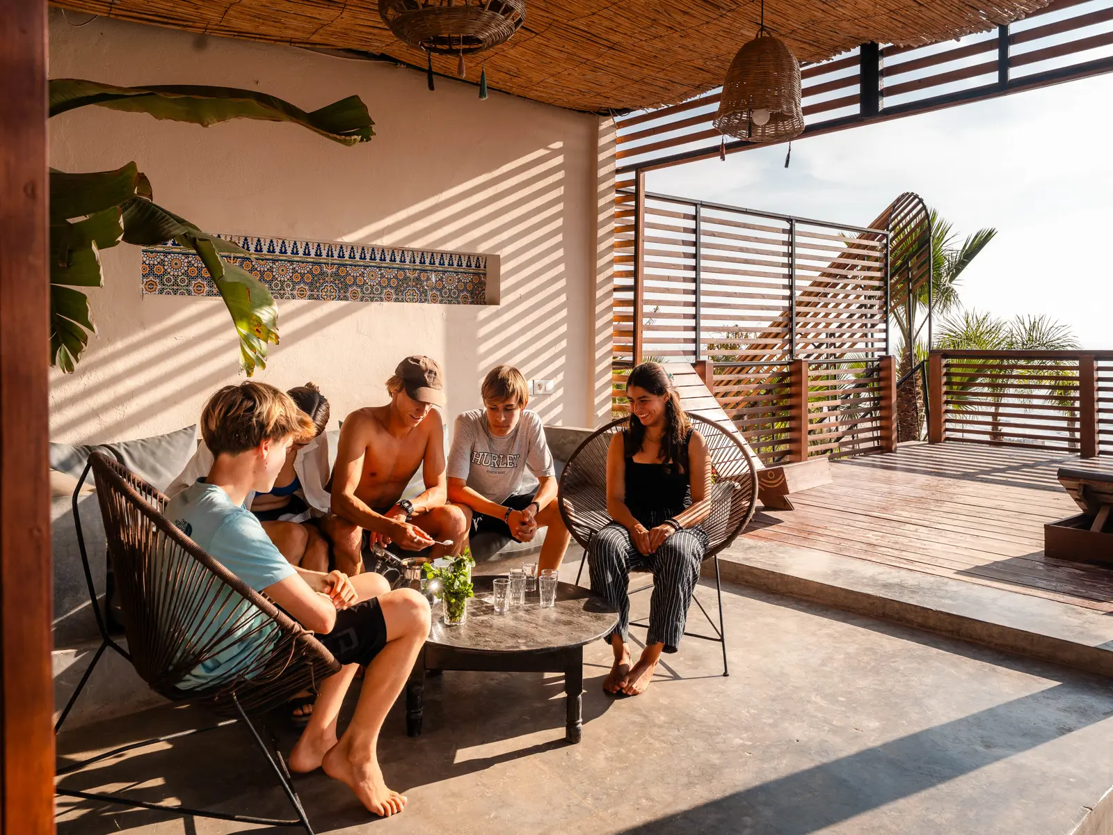 Morocco surf camp lounge