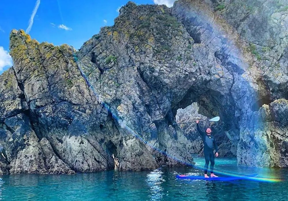 Paddle boarding on the Pembrokeshire coast
