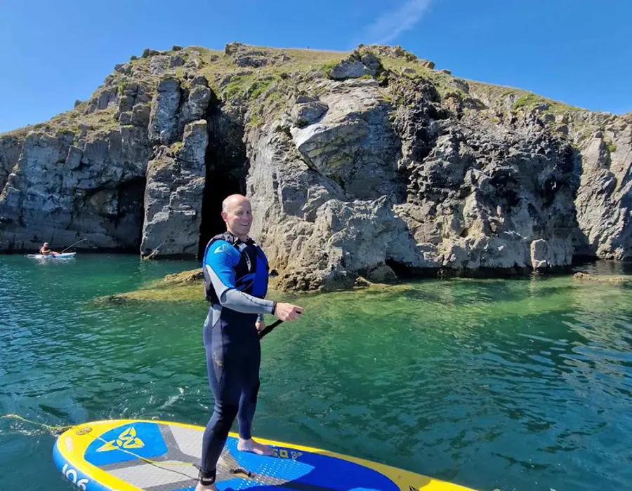 Team paddle boarding