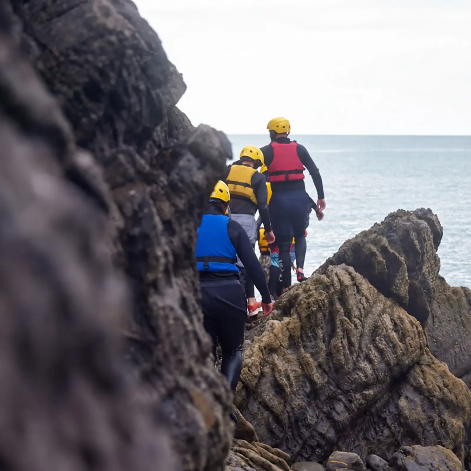 Explore Pembrokeshire rocky coastline on a coasteering experience