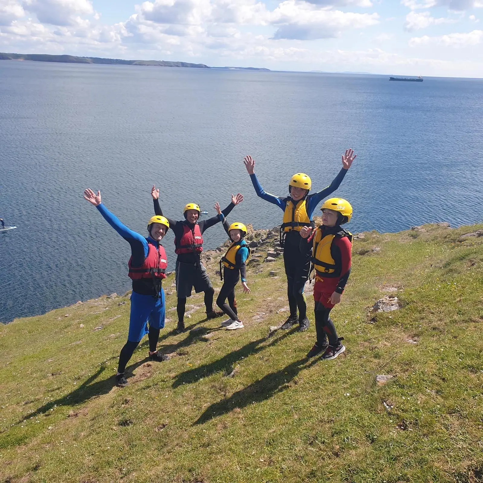 Exploring the Welsh coastline during an Outer Reef coasteering session