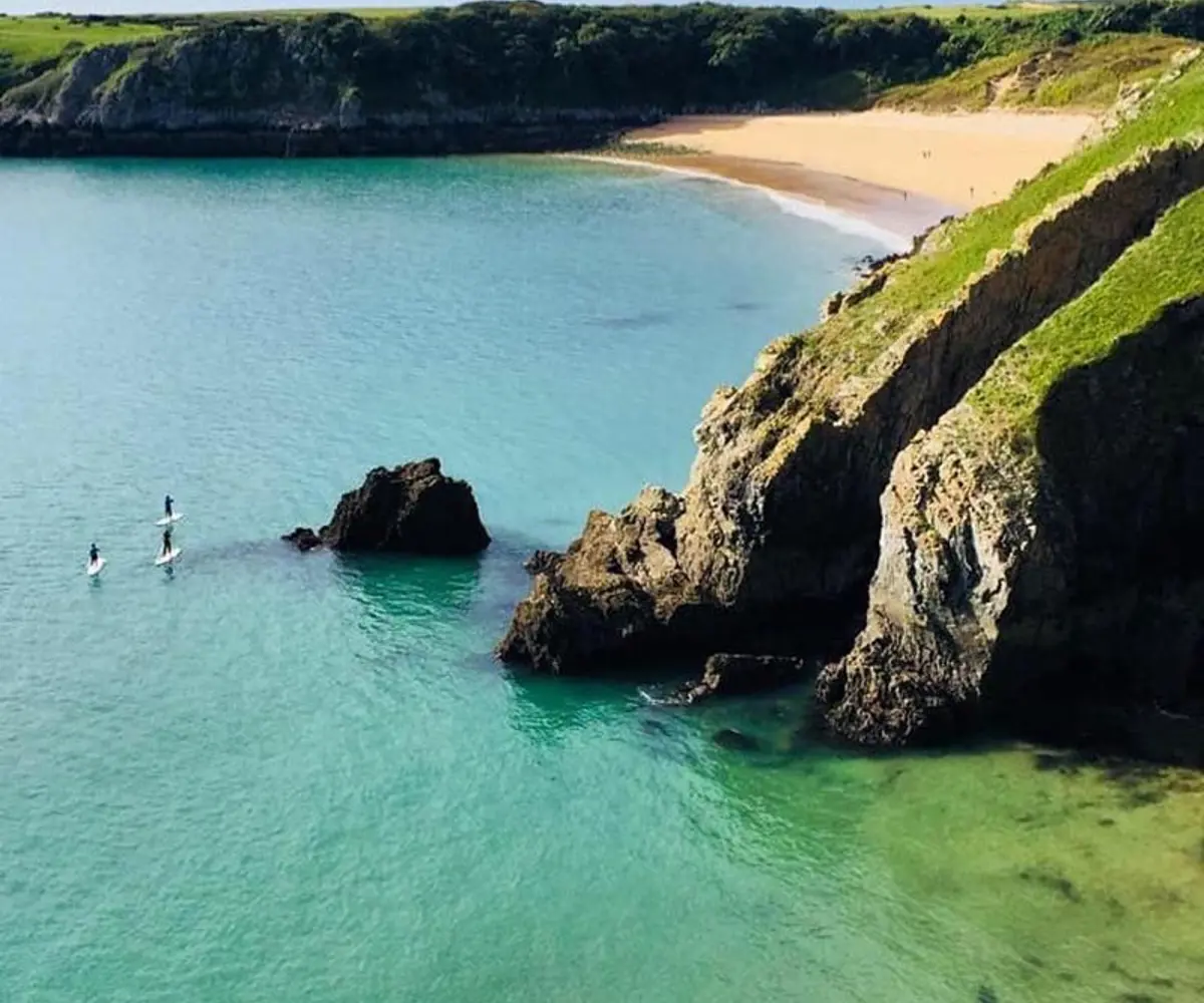 Paddle boarding near Stackpole Pembrokeshire
