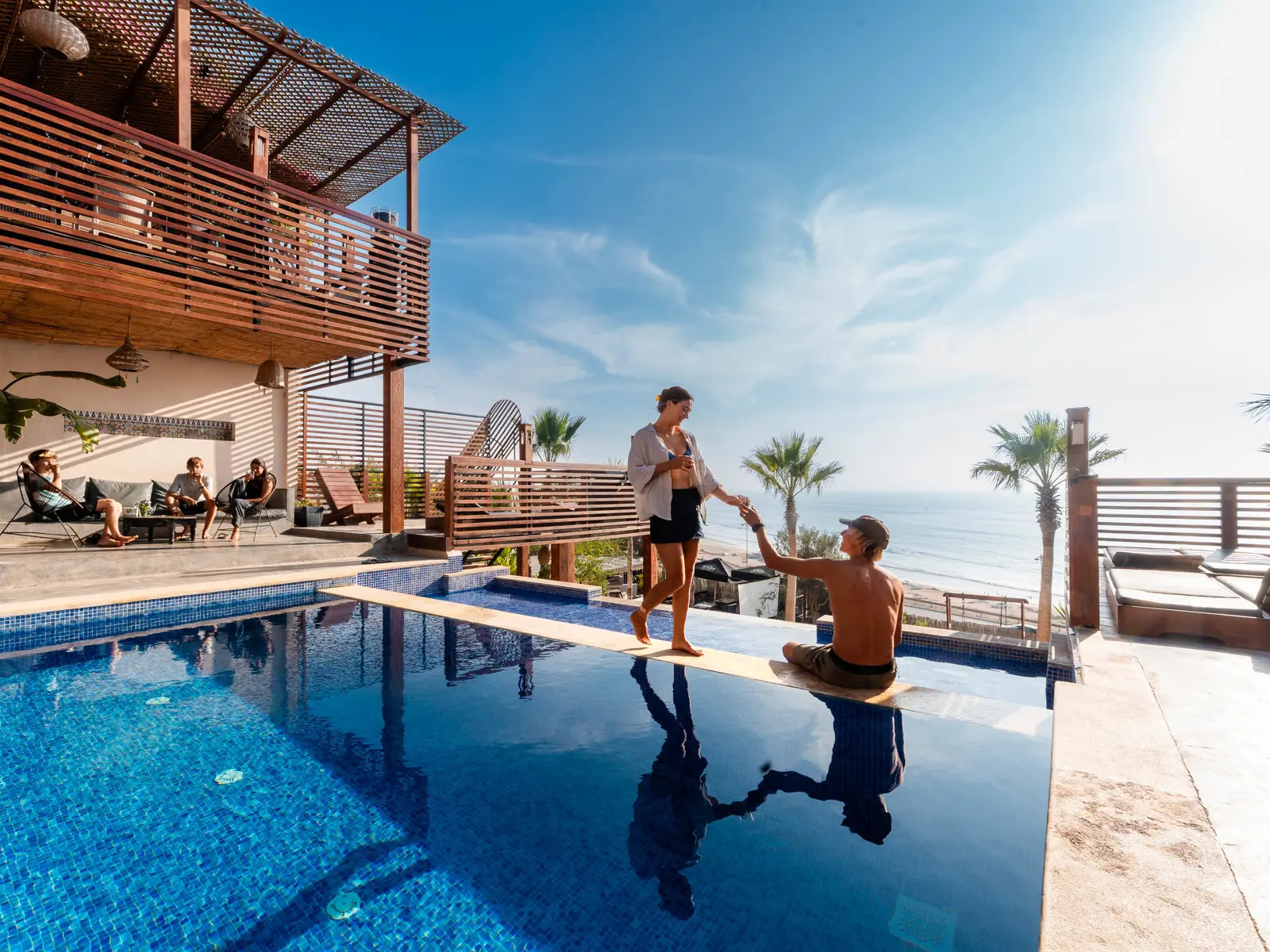 Morocco surf lodge pool and ocean view