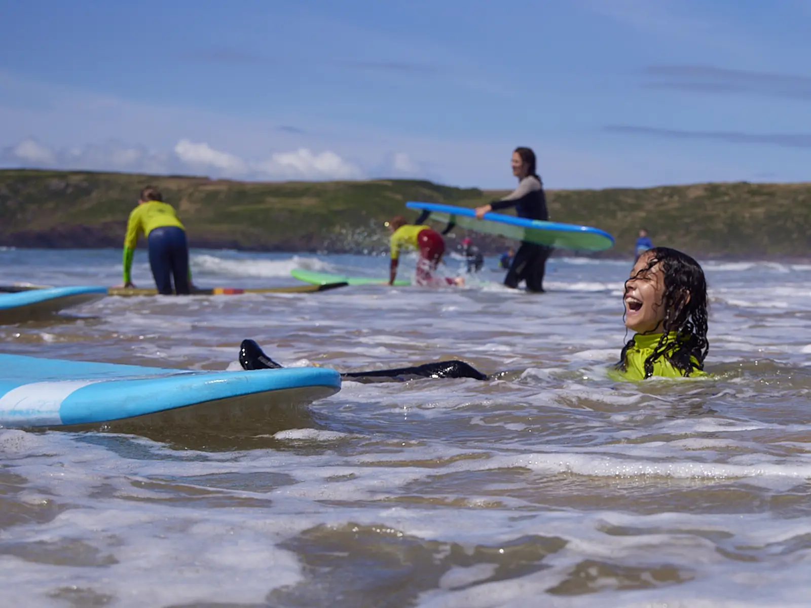 Family surf birthday activity in Pembrokeshire