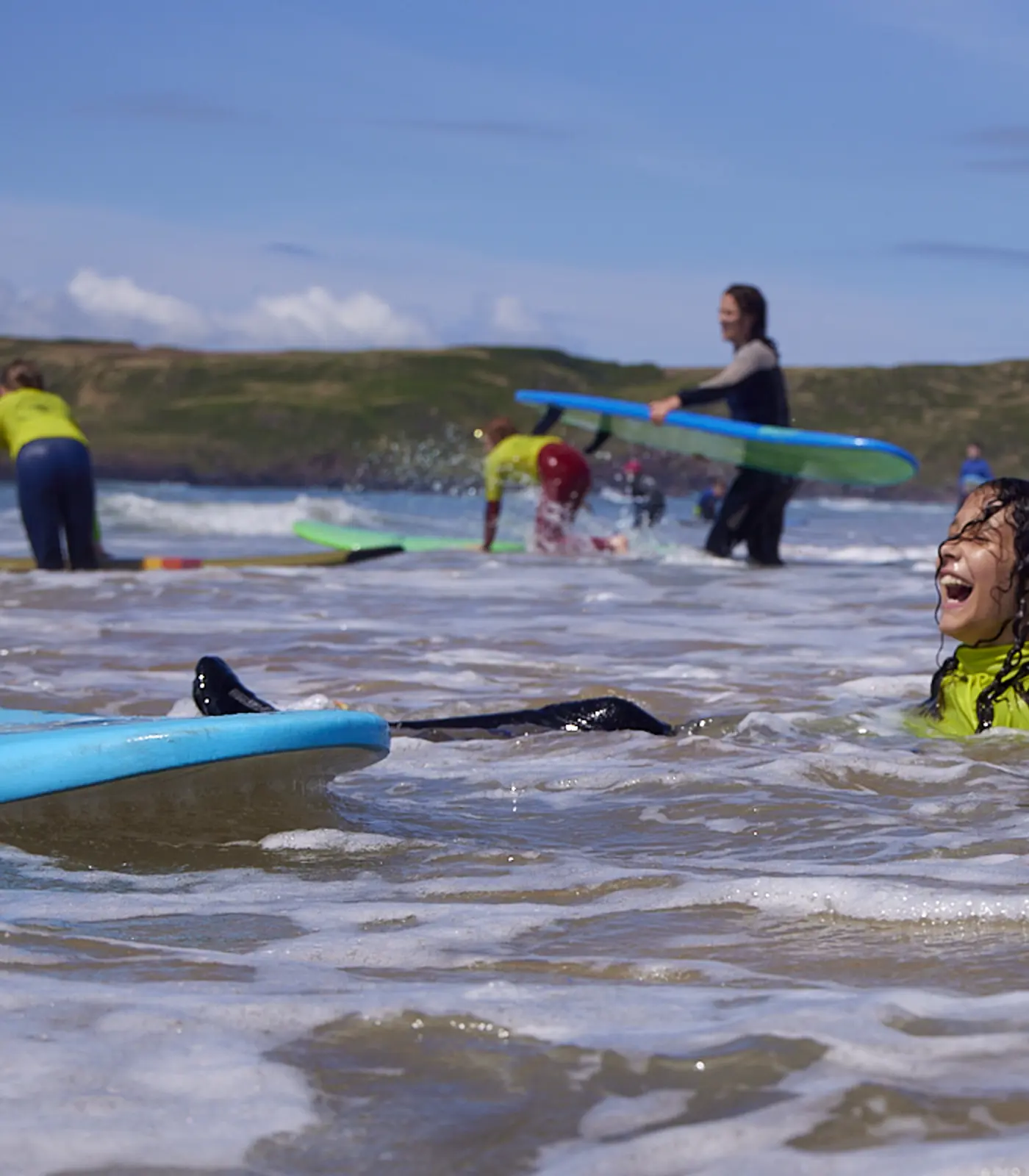 Surf lesson on the Pembrokeshire coast
